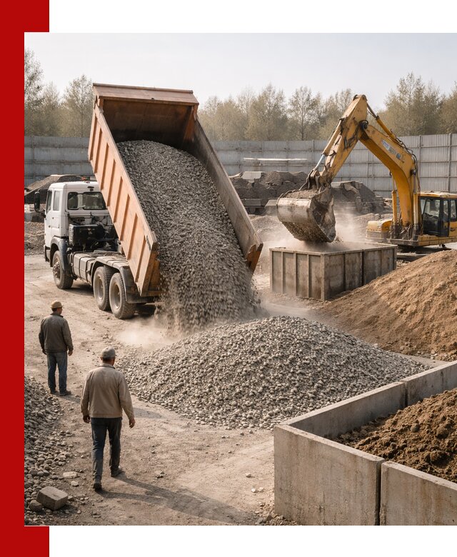 Доставка нерудных материалов с погрузкой и разгрузкой в Астрахани