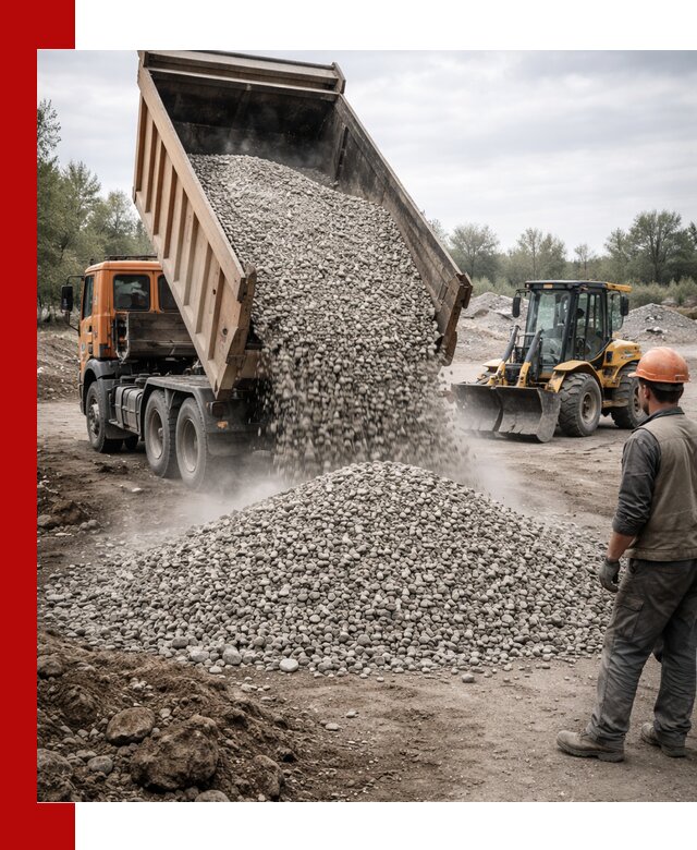 Доставка щебня в Астрахани крупными и мелкими фракциями