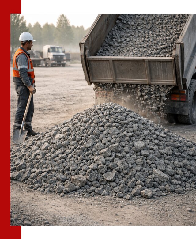 Гранитный щебень фракции 100–201 для строительства в Астрахани