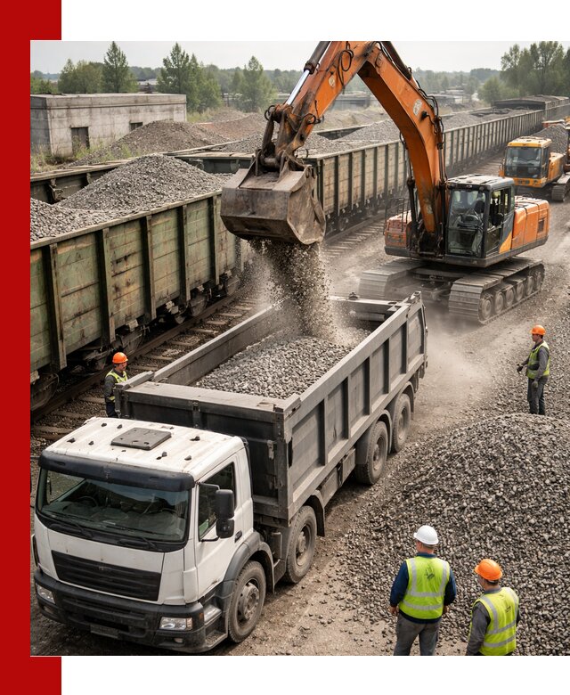 Железнодорожный щебень фракция 25–60 для поставок в Астрахани