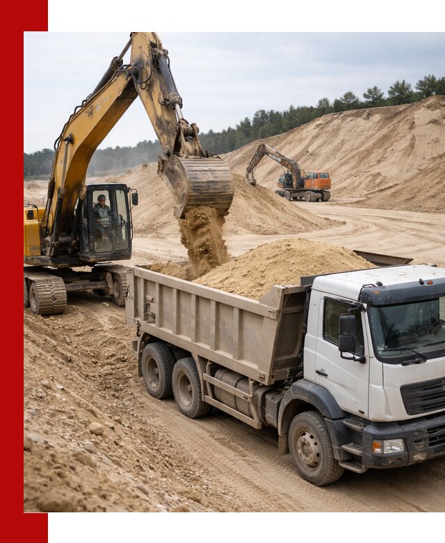 Доставка карьерного песка с самосвалами и разгрузкой в Астрахани