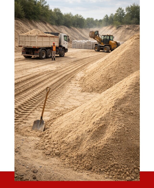 Карьерный песок мелкозернистый в Астрахани от 9248 р. | ПРОНЕРУДСтр