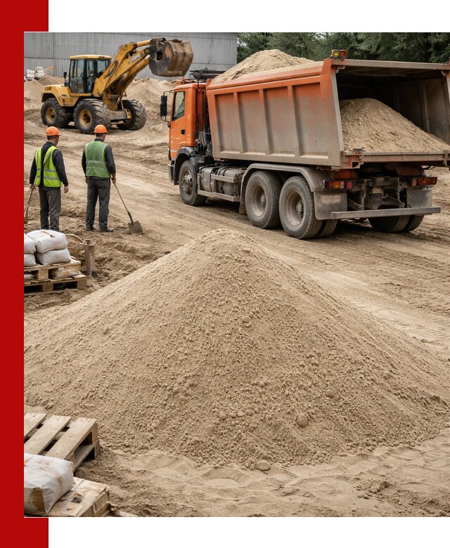 Доставка и продажа мытого речного песка в Астрахани
