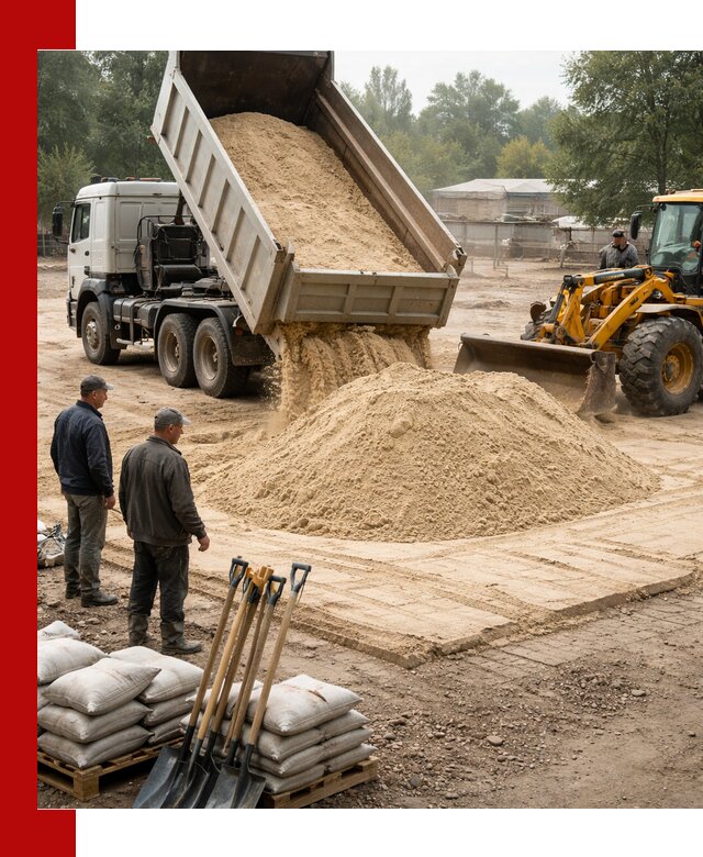 Доставка мытого песка в Астрахани с самосвалами по выгодной цене