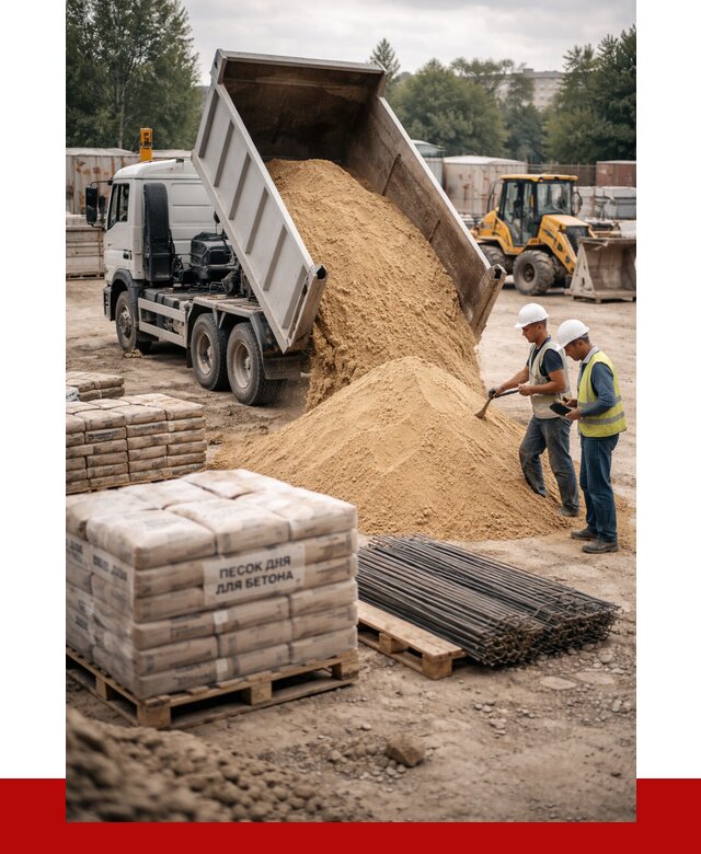 Песок для бетона в Астрахани от 2569 р. с доставкой, ПРОНЕРУДСтр