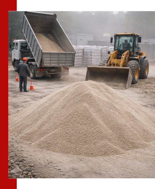 Кварцевый песок фракция 0–8 для стройработ в Астрахани