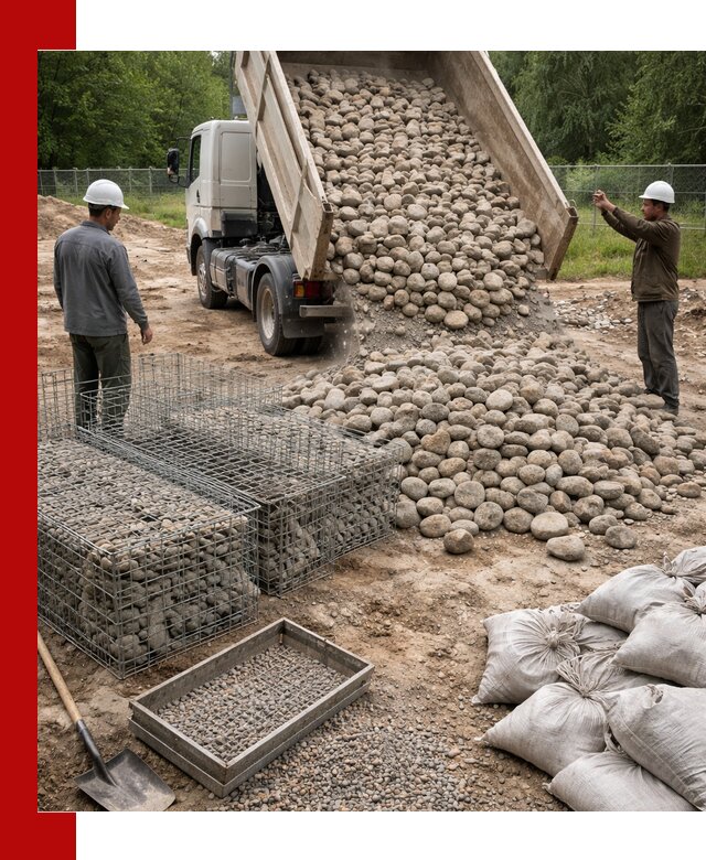 Камень для габионов фракция 70–151 в Астрахани