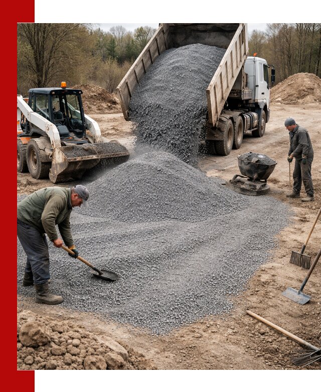 Отсев для подсыпки в Астрахани — доставка и подсыпка на участок