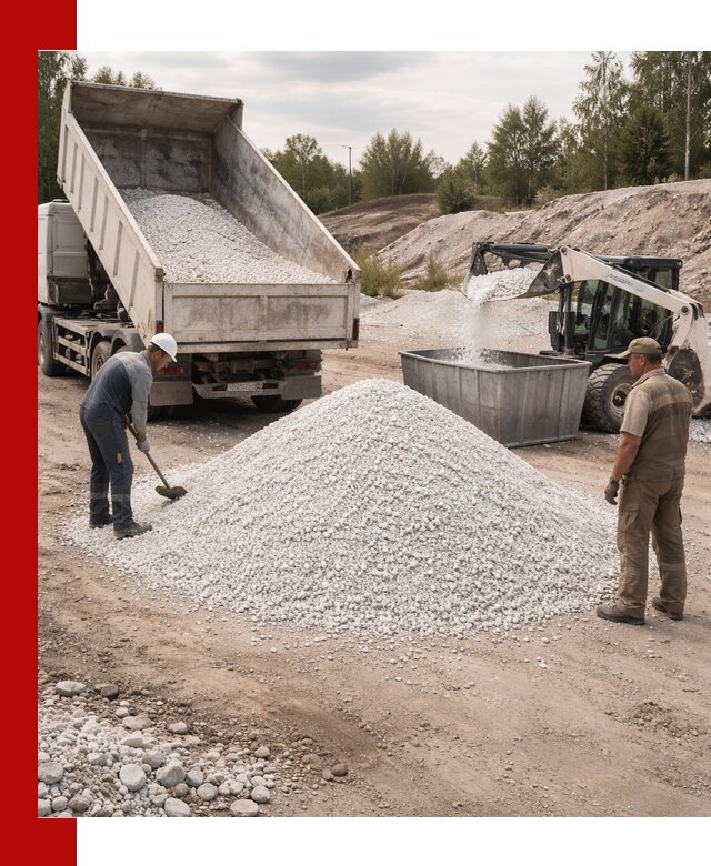 Доставка и продажа белой мраморной крошки в Астрахани