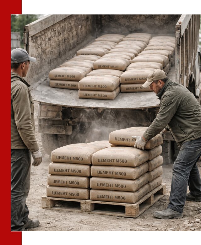 Цемент М500 с доставкой самосвалом в Астрахани