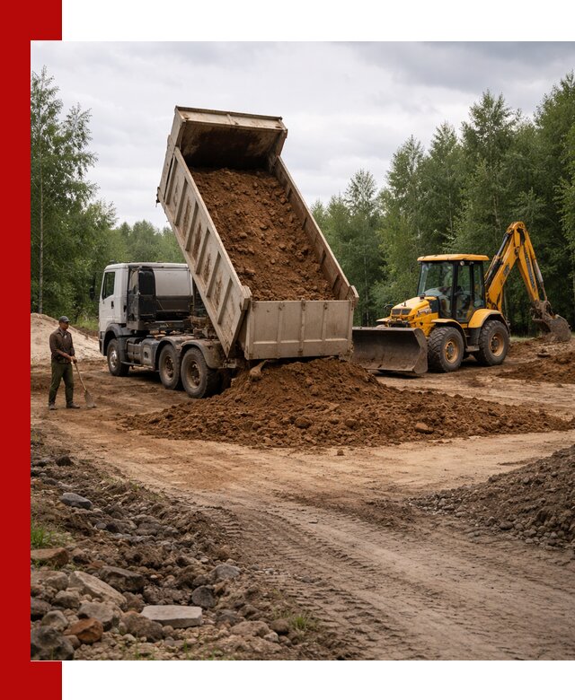 Доставка суглинка самосвалами в Астрахани подсыпка и планировка