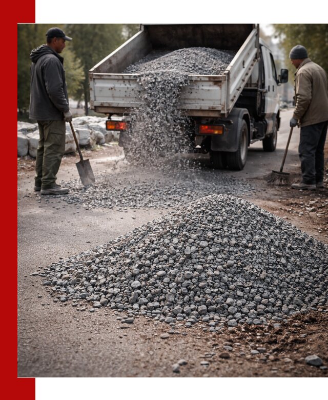 Гранитная крошка для посыпки дорог и тротуаров в Астрахани