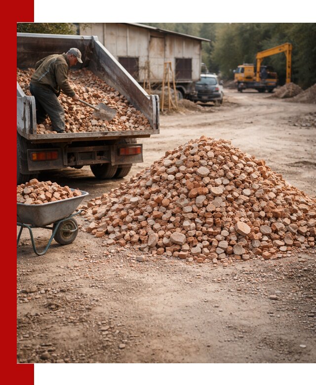 Доставка и подушка из боя кирпича с разгрузкой в Астрахани