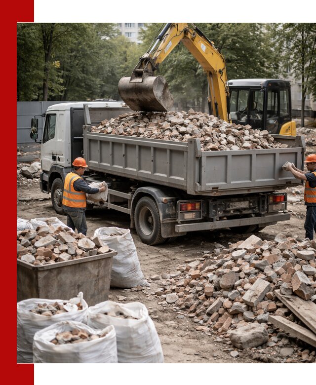 Вывоз строительного мусора в Астрахани с самосвалами и контейнерами